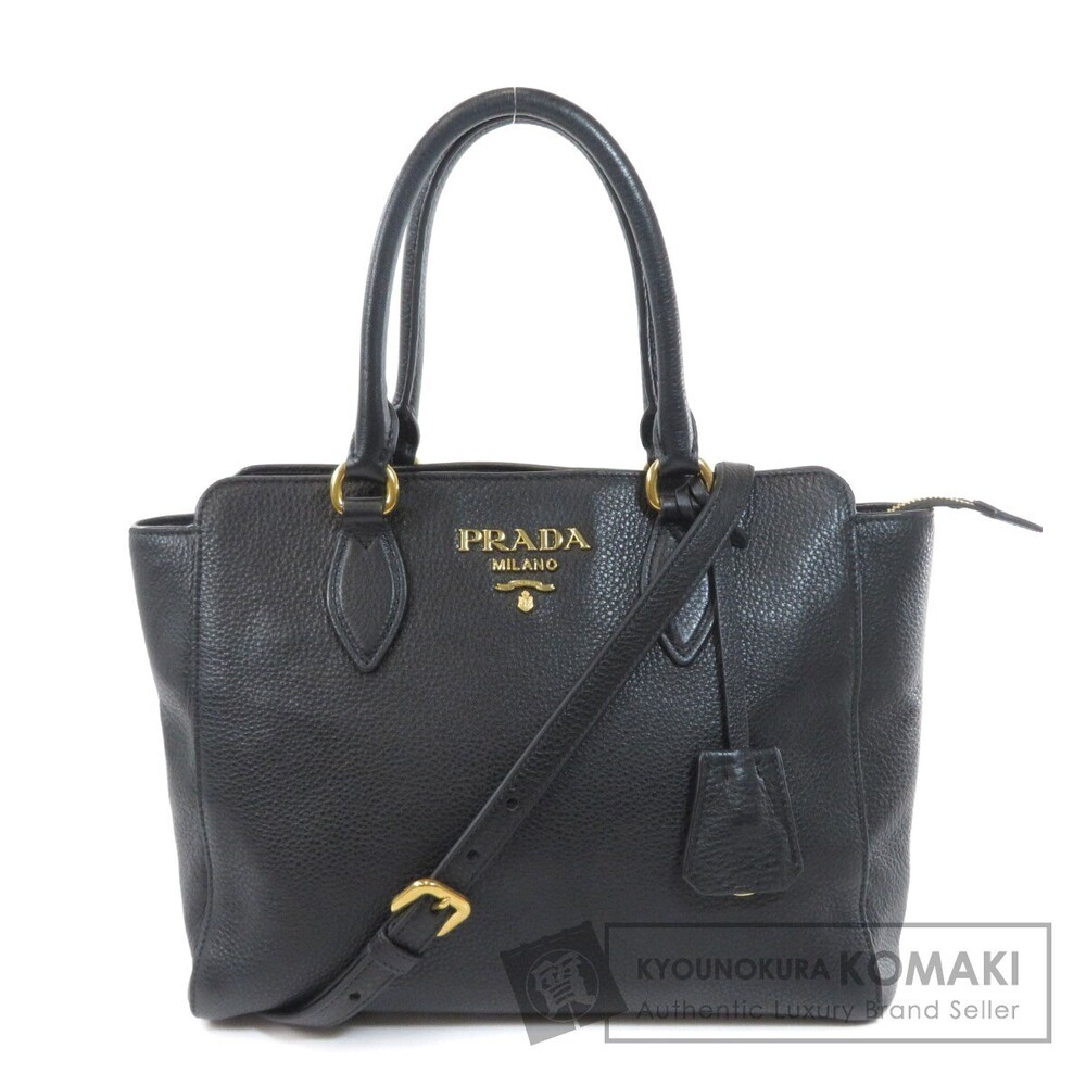 Prada Vitello Phenix leather tote Black